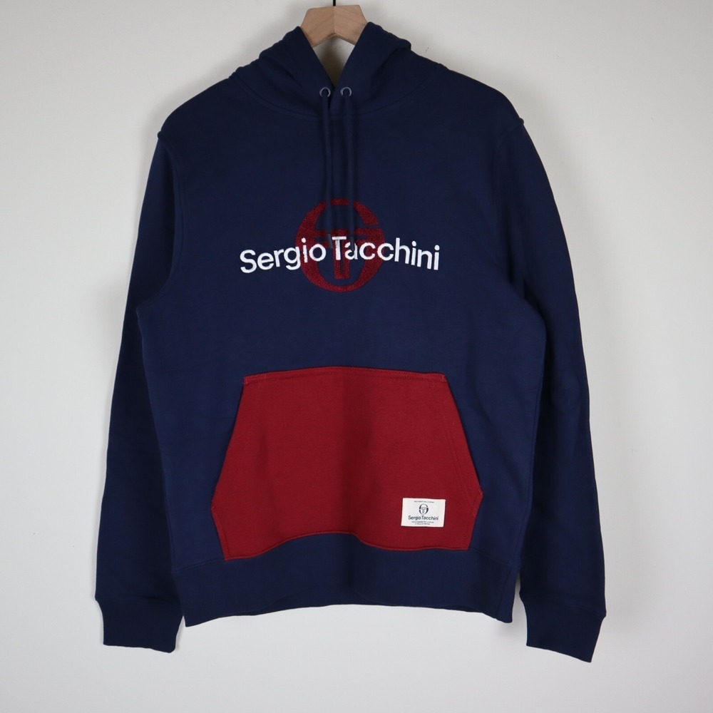 NWT Sergio Tacchini Embroidered‎ Logo Hoodie Adult Small 21x27